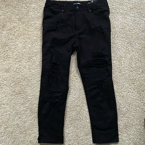 Black ripped boyfriend jeans